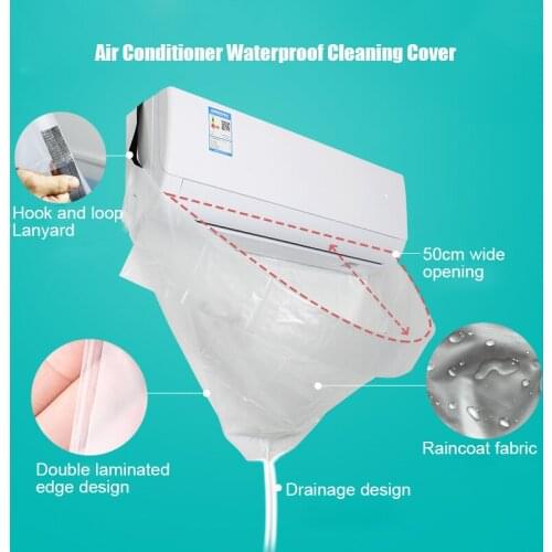 Air Conditioner Waterproof Cleaning Cover Dust Washing Protector Air Conditioner Water Receiving Cover B1