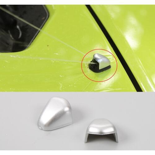 YCCPAUTO 2Pcs ABS Silver Car Windshield Washer Nozzle Cap Trim Cover For Suzuki Jimny 2010-2019 Accessories
