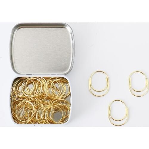 TUTU factory supply 20pcs/lot 19x25mm kawaii Baby fat paper clips gold available large wide paper clips on Promotion H0495