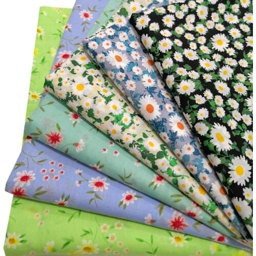 145x50cm Fashion Small Floral Cotton Printed Combed Voile Sewing Fabric, Making Womens Wear Home Wear Childrens Clothing Cloth
