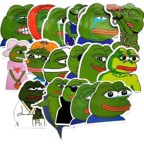 17Pcs/Lot Sad Frog Graffiti Sticker For Laptop Luggage Skateboard Car Motorcycle Snowboard Decal Toy Stickers