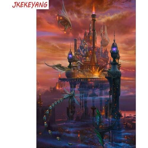 5D DIY square/round Diamond Painting Fantasy castle Cross Stitch Diamond Embroidery Pattern Rhinestone home decor J0957