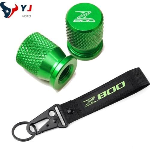 For KAWASAKI Z800 Z 800E Version Motorcycle Accessories Wheel Tire Valve Caps Covers&Embroidery Key Hold Chain Keychain Keyring