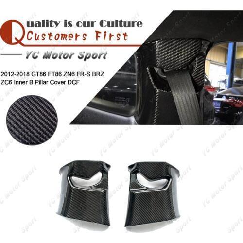 Car Accessories Dry Carbon Fiber Interior Trim Cover Fit For 2012-2018 GT86 FT86 ZN6 FR-S BRZ ZC6 Inner B Pillar Cover