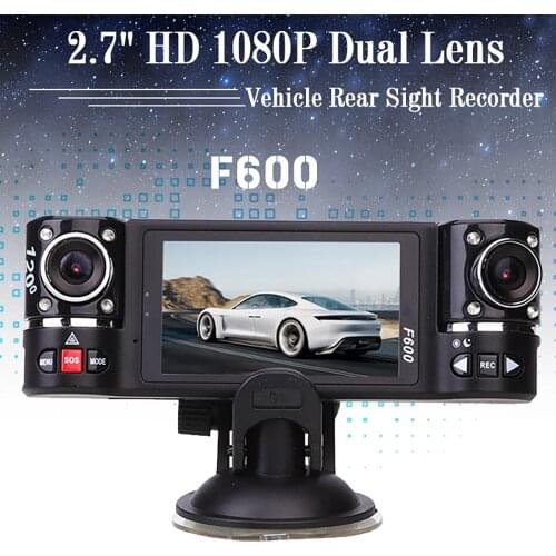 Car DVR 2.7" Full HD Front and Rear Rotating Lens Camera Video Recorder DashCam Monitor Auto Motion Detector Registrar Russian