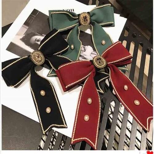 Bow Ribbon Spring Clip Pure Temperament Flannel Rhinestones Hairpin Autumn And Winter New Hair Accessories