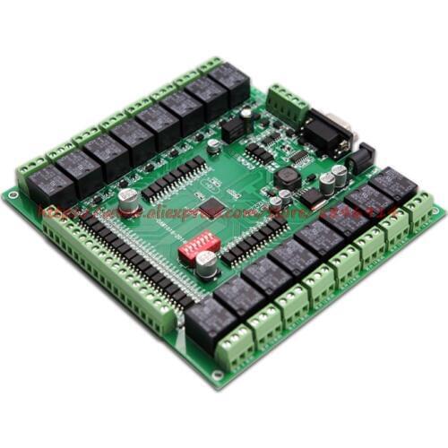 Free shipping Switch acquisition control module, 16 inputs, 16 relay output, USB interface