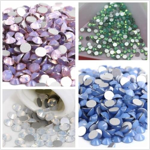 All Sizes Opal Colors Crystal Nail Art Jewelry Stones Non hot fix Flat Back Glitter straa Rhinestones For Nail Arts Decorations