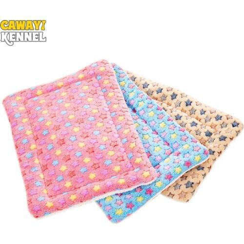 CAWAYI KENNEL Dog Cat Rest Blanket Foldable Pet Cushion Dog Cat Bed Coral Cashmere Soft Warm Sleep Mat Sweet Dream Bed D1056