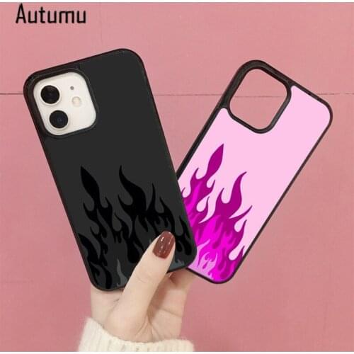 Phone Case for iPhone 12 mini X XS XR 11 Pro Max SE 2020 5 6 7 8 Plus Samsung Galaxy S8 S9 S10 S20 S21 Flame Colorful Fire Cover