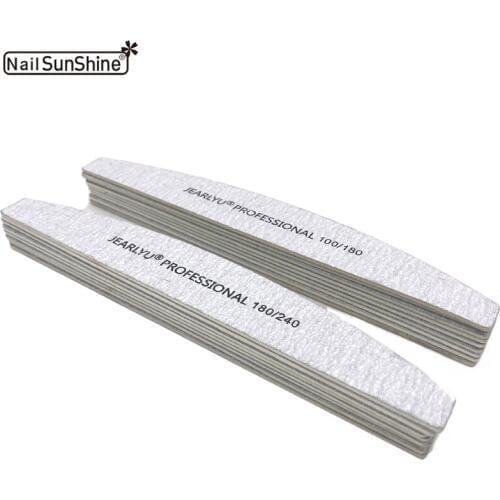 10 Pcs Wooden Nail File 100/180/240 Grit Sandpaper Disposable Washable Sanding smalti per unghie semipermanente Nail File Buffer