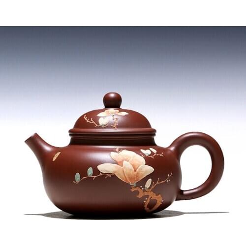 Two strokes] Yixing purple clay pot fan Leis hand-made household tea set