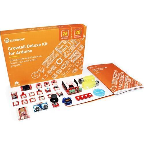 Elecrow DIY Programable Education Learning Kit Crowtail Deluxe Kit for Arduino with 20 Module Sensors for Educational Learners