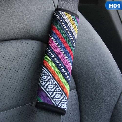 Ethnic Car Seat Belt Shoulders Pads Covers Goods Cushion Warm Short Plush Safety Shoulder Protection Auto Interior Accessories
