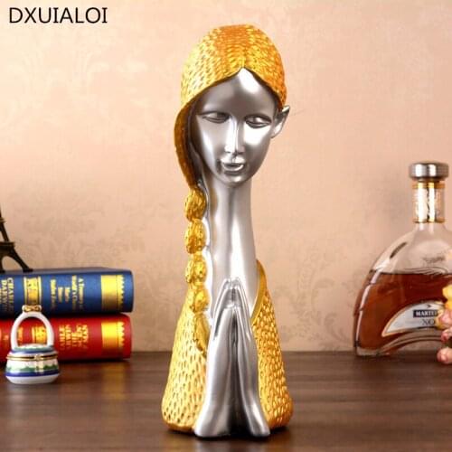 European and Southeast Asian characters beauty crafts creative home decorations living room wine cabinet retro TV cabinet decor
