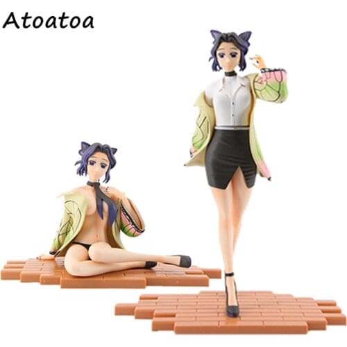 Devils Blade Anime Figure Kochou Shinobu Sitting Position PVC Action Figure Demon Slayer Kimetsu No Yaiba Sexy Model Toys Decor