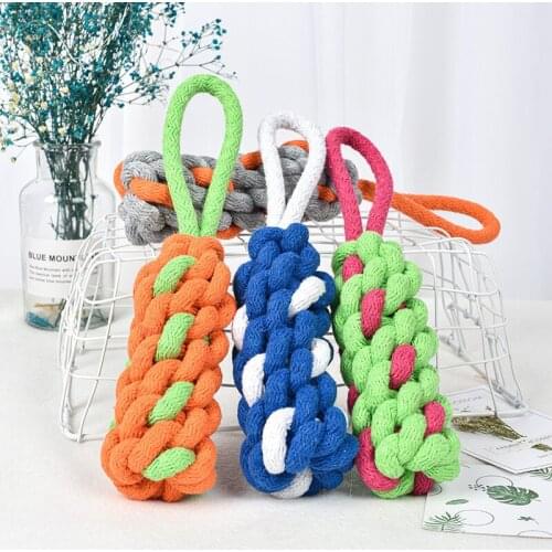 Pet Dog Pet Supplies Chew Knot Clean Interactive Toy Durable Woven Toy 33CM Qianyi