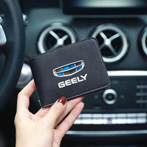 PU Leather Solid Cover Car Driving Documents Card Bank Credit Card Holder For GEELY CK emgrand ec7 gt gc9 GL GS Car Accessories