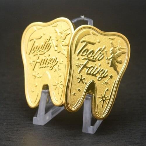 Tooth Fairy Gold Plated Coin Collection Souvenir Gift For Chlidren Commemorative Metal Coins