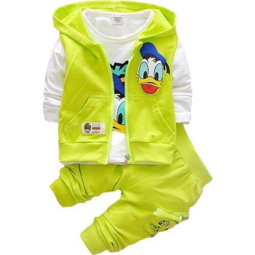 Donald Duck Boys Clothes Suits Disney Sport Boys Clothing Sets Cartoon Kids Boys Outerwear Hoodie Jacket Boutique Kids Clothing