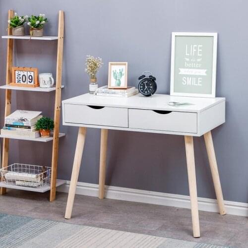 Computer Table Wiyh 2 Drawer Nordic Modern Simple Desk Study Bedroom Bookshelf Console Tables Writing Table Study Table HWC