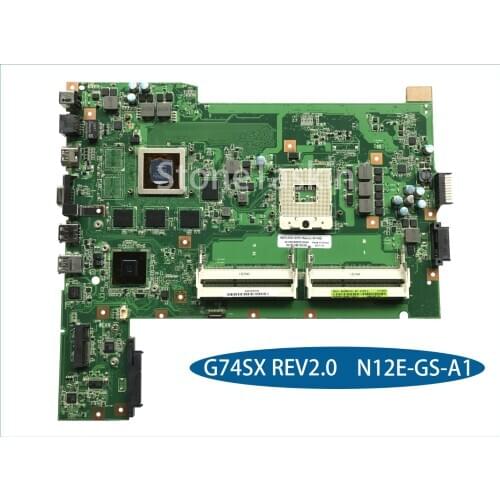 Best Value G74SX REV2.0 with 2D connector teste for ASUS G74SX Laptop Motherboard N12E-GS-A1 HM76 DDR3 100% Tested