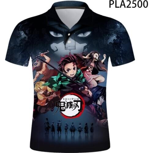 Polo Homme Kimetsu No Yaiba 3D Printed Polo Shirt Men Fashion Streetwear Casual Ropa De Hombre Harajuku Short Sleeve Ropa