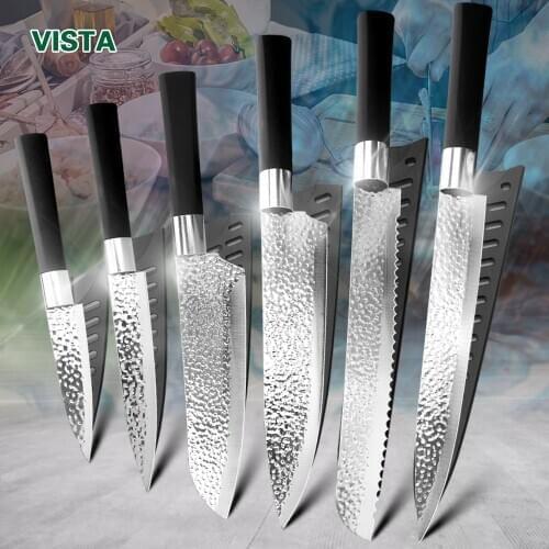 Myvit kitchen knife Set Japanese Style Kitchen knife Meat Cleaver Fruit Paring knife stainless steel Chef Knife
