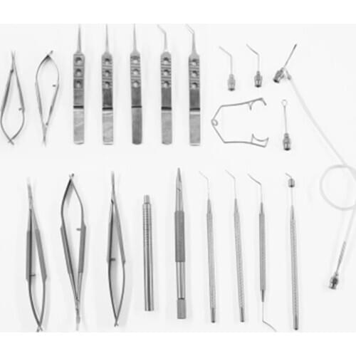 New Titanium Alloy Eye Ophthalmic Cataract & Intraocular Set Surgical Instrument Eye Micro Surgery Tools 21pcs/set