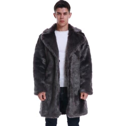 Autumn faux Rabbit fox mink leather jacket mens suit collar winter thicken warm fur leather coat men slim jackets