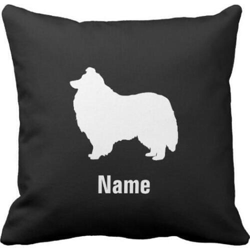 Personalized Shetland Sheepdog Cushion Cover Sheltie with Custom Dog Name Throw Pillow Case Cool Dogs Lover Gifts Room Decor 18"