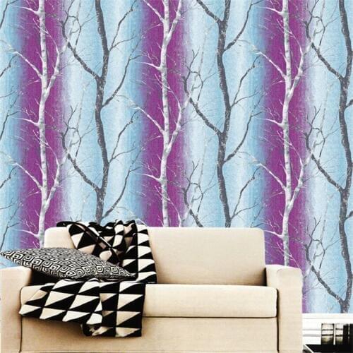 Beibehang Simple environmentally friendly non-woven wallpaper color tree living room background bedroom wallpaper trunk wall