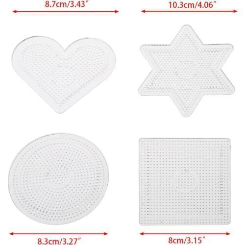 4Pcs Diy Transparent Shape Puzzle Template For 2.6mm Hama Beads Perler Beads