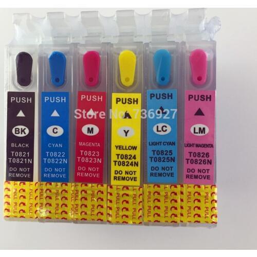 Empty refillable cartridge for T0821N - T0826N for EPSON R270 R290 R390 RX590 RX690 TX650 TX659 TX700W TX800FW