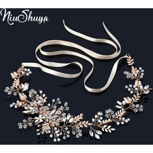 NiuShuya Luxurious Rhinestone Headband Bridal Hairband Wedding Hair Accessories Handmade Wedding Tiaras Hair Jewelry