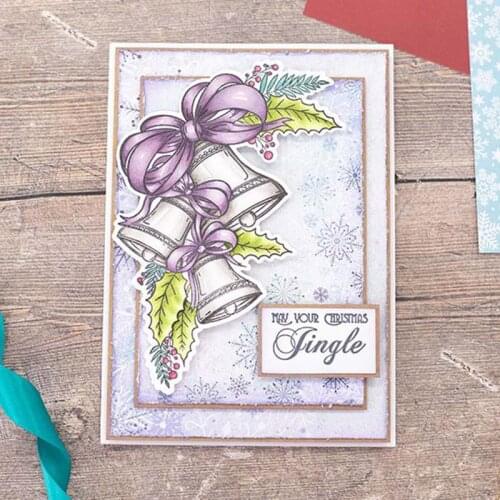 Panalisacraft Christmas Jungle Bell Metal Cutting Dies and Stamp for DIY Scrapbooking/album Decorative Embossing DIY Paper Cards