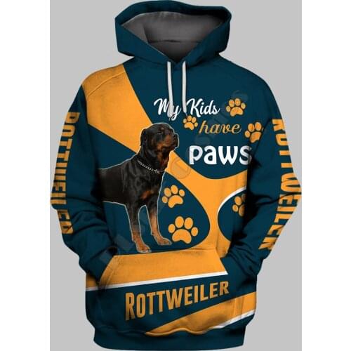 Rottweiler 3D Printed Hoodies Fashion Pullover Men For Women Sweatshirts Funny Animals Sweater Drop Shipping