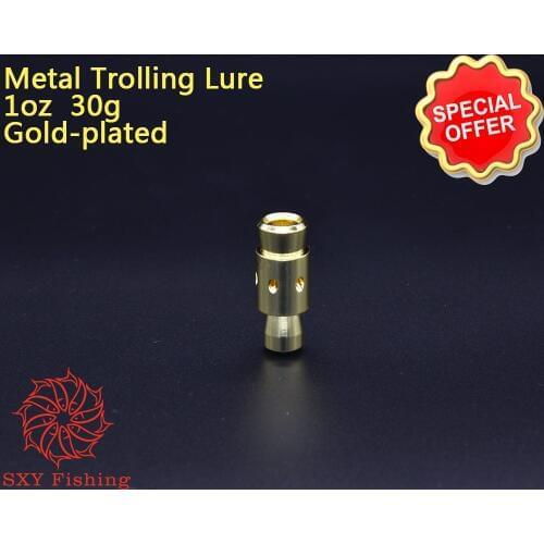 SXY FISHING D33 Gold-plated Metal Trolling Lure 1oz 30g Metal head Bait Deep sea bait High end Trolling bait copper bait