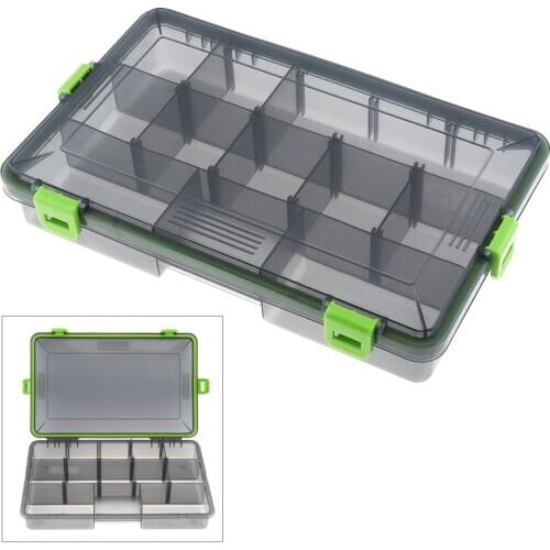 Waterproof & Seal 26.5cm x 16.5cm x 4.6cm Activity 11 Compartments 4 Lock Fishing Tackle Box for Fishing Hook Swivel Ring Lures
