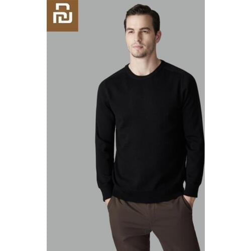 Youpin MARSA100% pure wool one-piece round neck shirt Sweater Men Casual Pullover Jacket Autumn Slim Fit Long Sleeve Sweatshirt