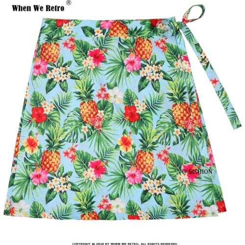 Floral Pineapples Palm Sarong Flowers Summer Boho Skirt SS0015 Plus Size Women Sexy Travel Beach Cover Up Short Wrap Skirt Jupe