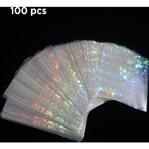 61X88mm 100pcs/lot Little Stars Laser Flashing Card Film Holographic Idol Photo Card Sleeves For YGO Ultra Super Card Protector