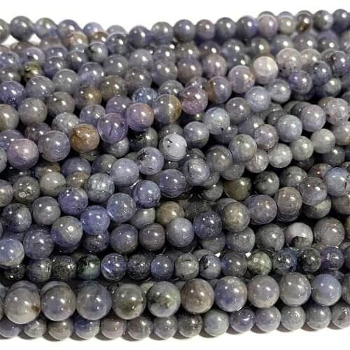 Veemake Natural Genuine Purple Blue Tanzanite Round Loose Gemstone Womens Beads For Jewelry Making Necklaces Bracelets 07024