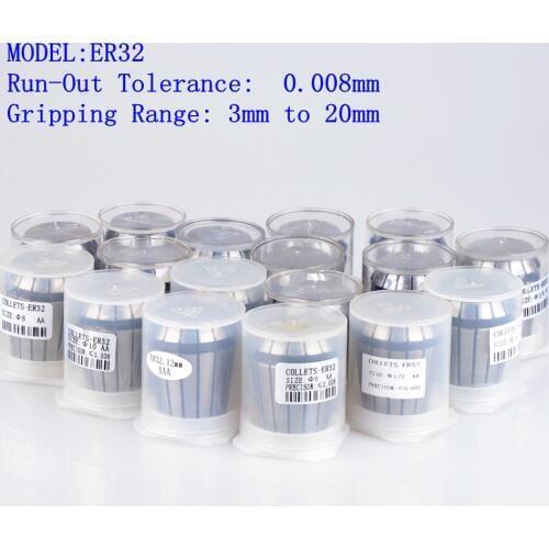 1pcs ER32 3-20mm AA high Precision 0.008 Spring Collet CNC Milling Lathe Tool ER32 Spring Collet Chuck