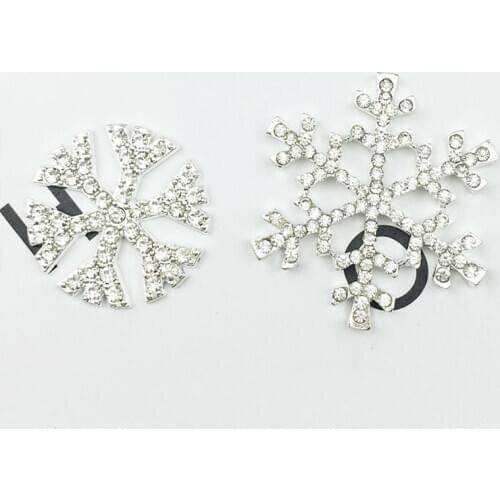 10 Pcs/Lots Creative Snowflake Rhinestone Buttons Alloy Rhinestone Buttons Sewing Party Decoration Handmade