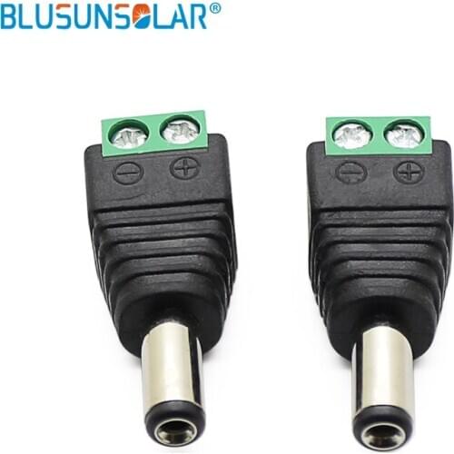 2pcs 2.1mm x 5.5mm CCTV Cameras Female Male DC Power Plug Adapter DC Power Female Plug Jack Adapter Connector Male Plug Socket