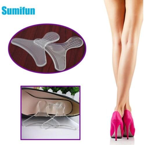 2Pcs Rearfoot Invisible Silica Gel Stickers Transparent Slip-resistant Shoes Stickers High Heel Shoe Pad Insoles Foot Care Z0710