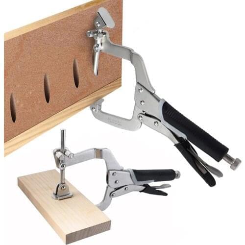 2 IN 1 Vigorous Pliers C type Oblique Hole Quick Clamp Adjustable Plier Clamp Locking Plank Clip Woodworking Fixing Tool
