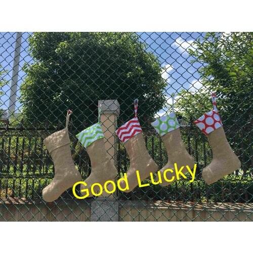 200pcs/lot free shipping large burlap Christmas stocking 6 colors monogram personalized gift bags stocking present stocking