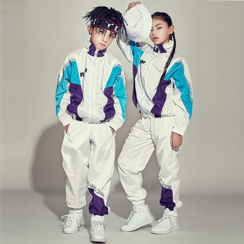 2019 new childrens street dance set jazz dance costumes and boys and girls hiphop jacket tide
